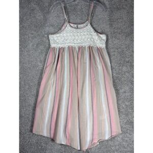 XIAMANI Women's Striped Crochet Lace Tank Dress Size L